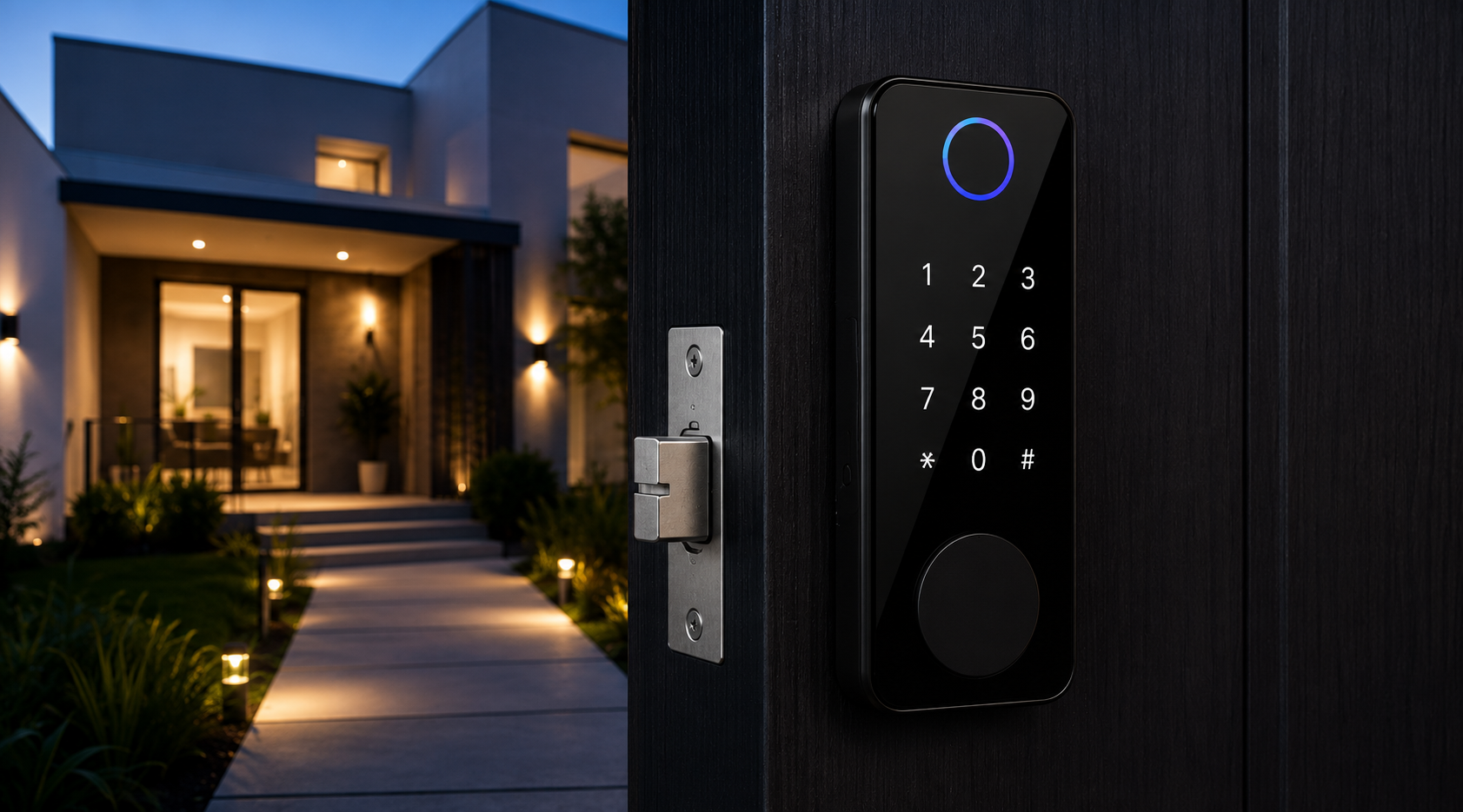 Vue intérieure et extérieure de la serrure ACHKA SmartLock Connect